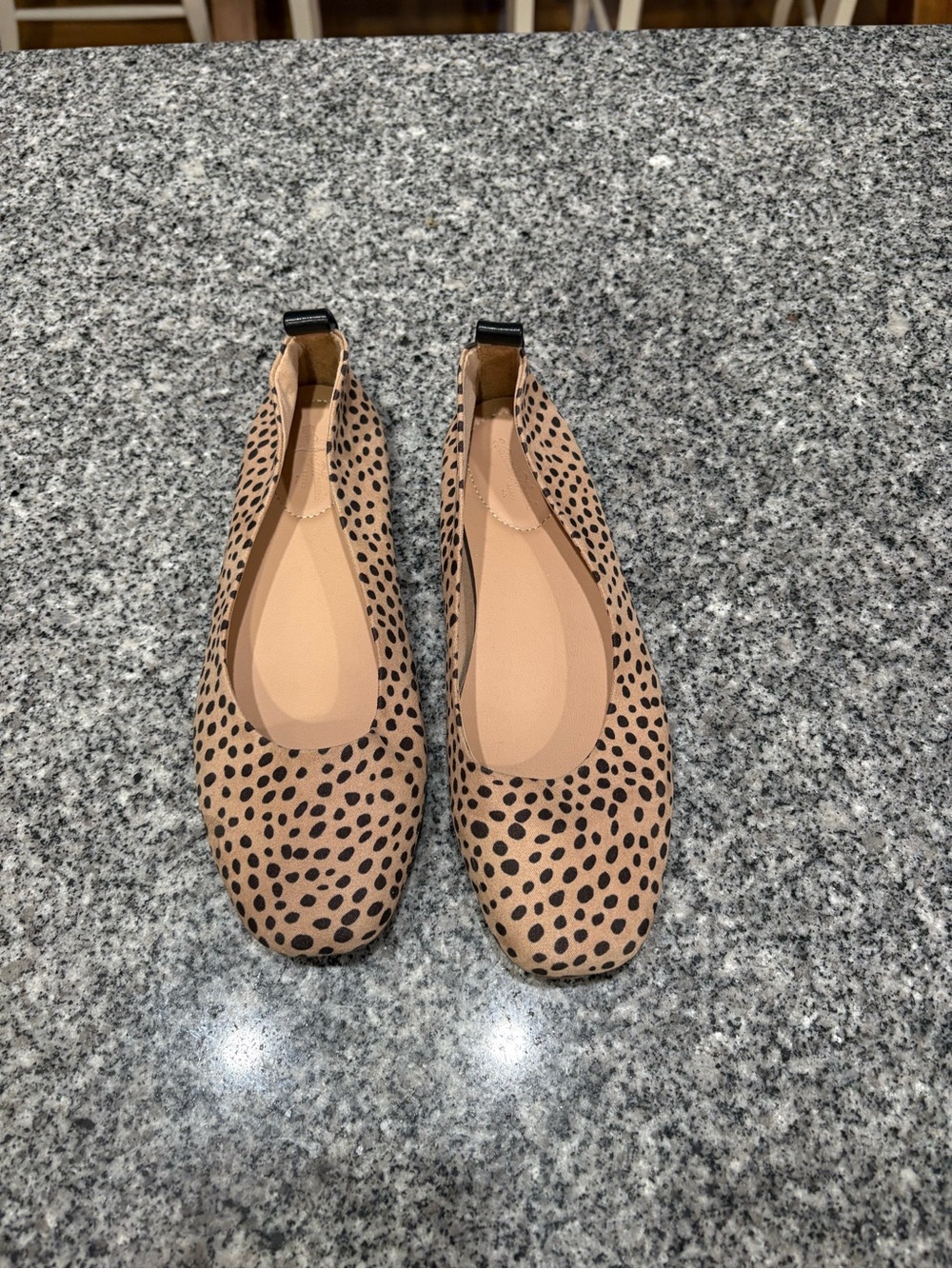 Leopard-Print Tan Slip-On Ballet Flats